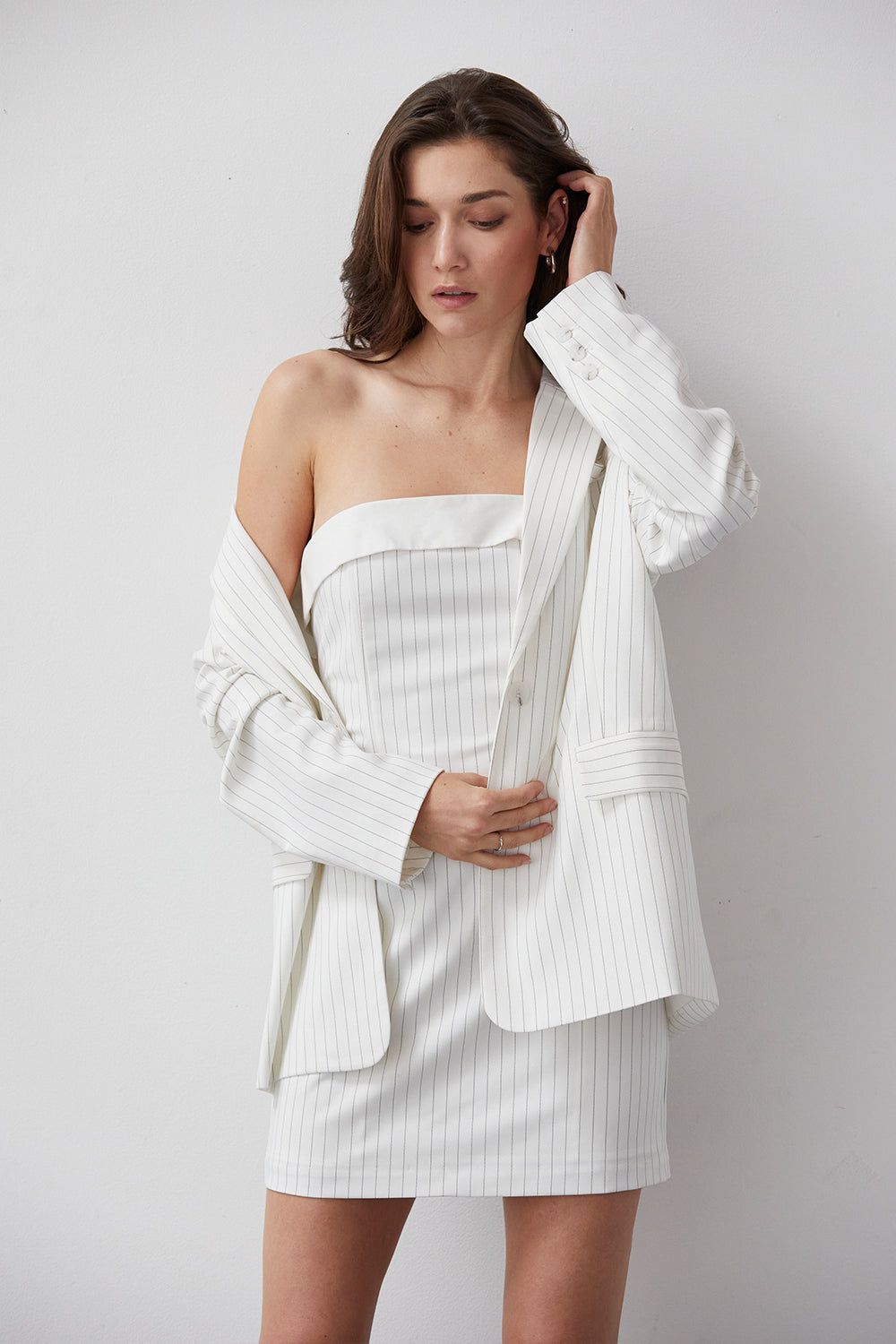 Devon Pinstriped Mini Dress