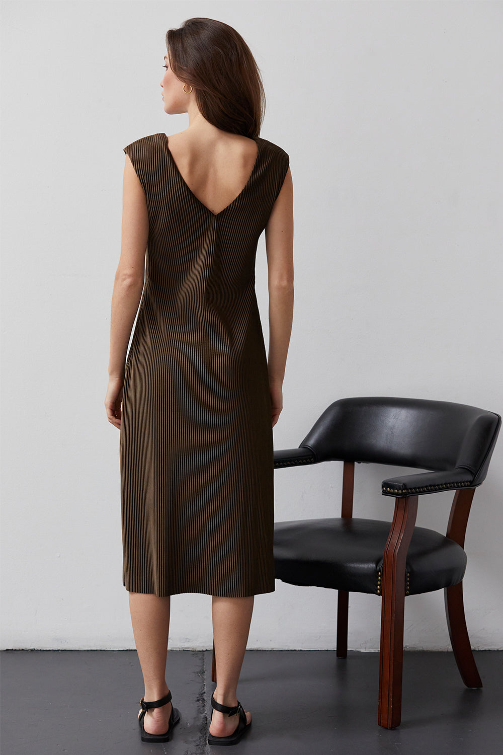 Estelle Knit Plisse Midi Dress