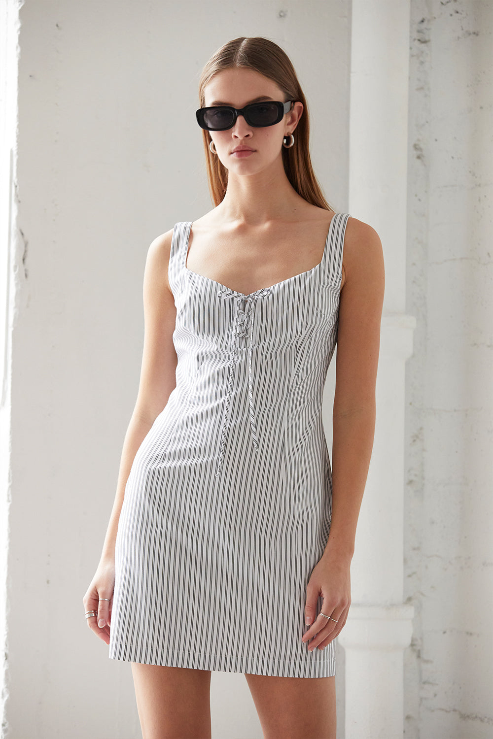 Hailey Pinstripe Mini Dress