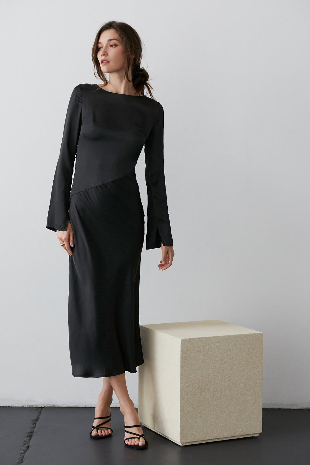 Hazel Satin Maxi Dress