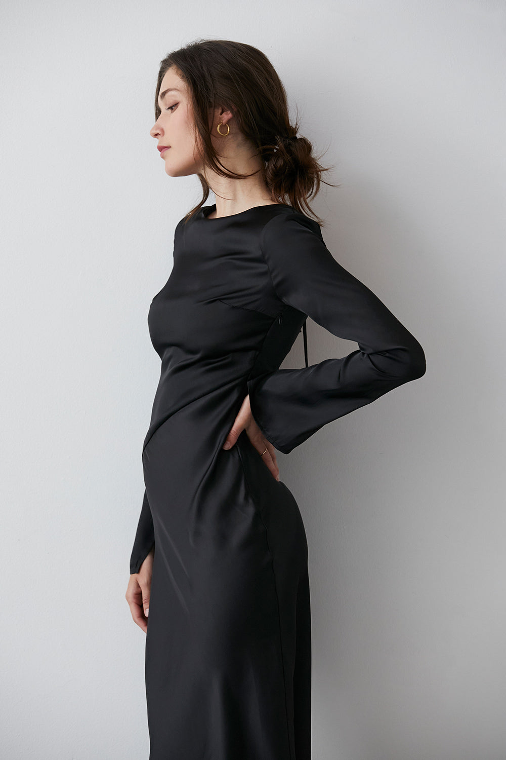 Hazel Satin Maxi Dress