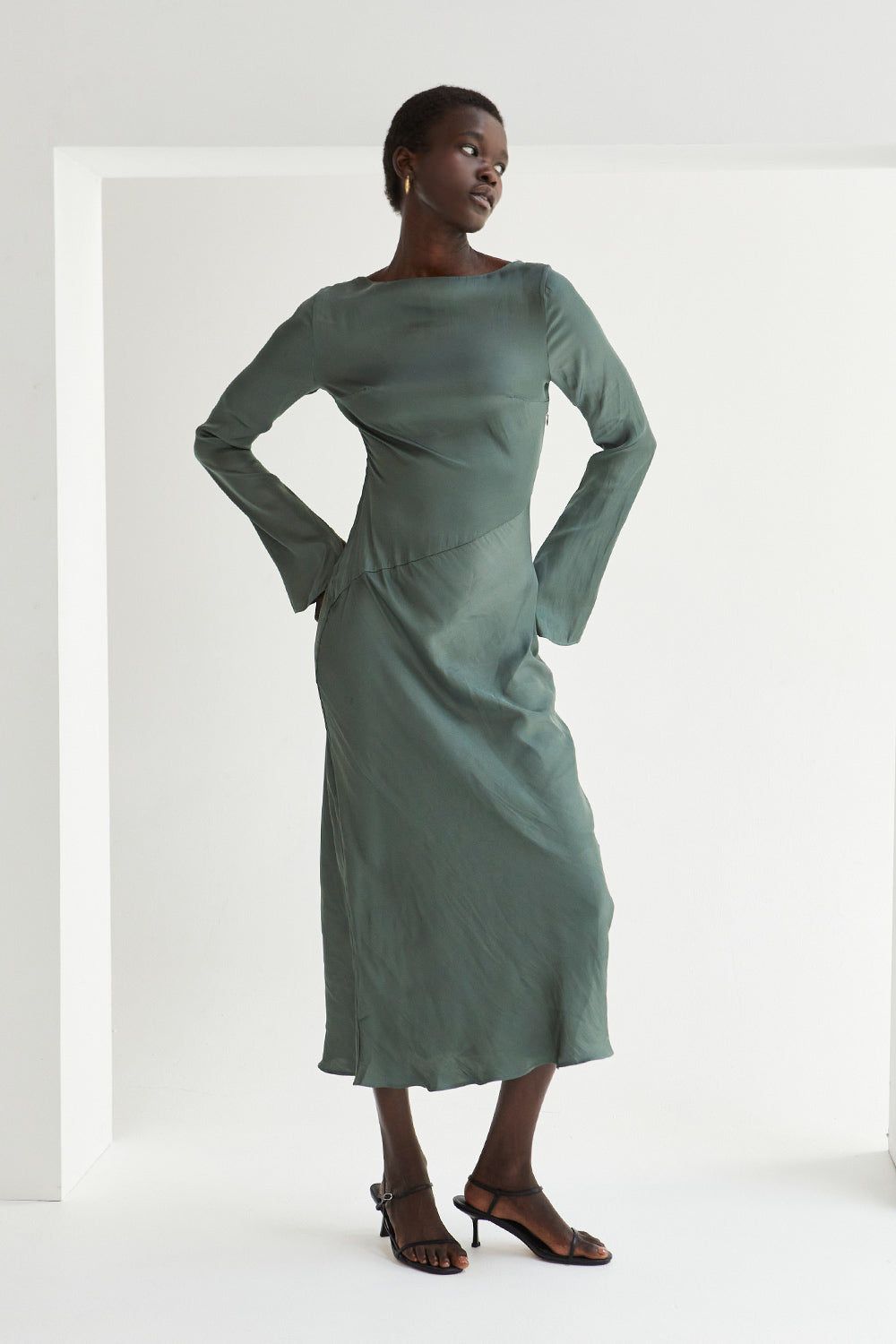 Hazel Satin Maxi Dress