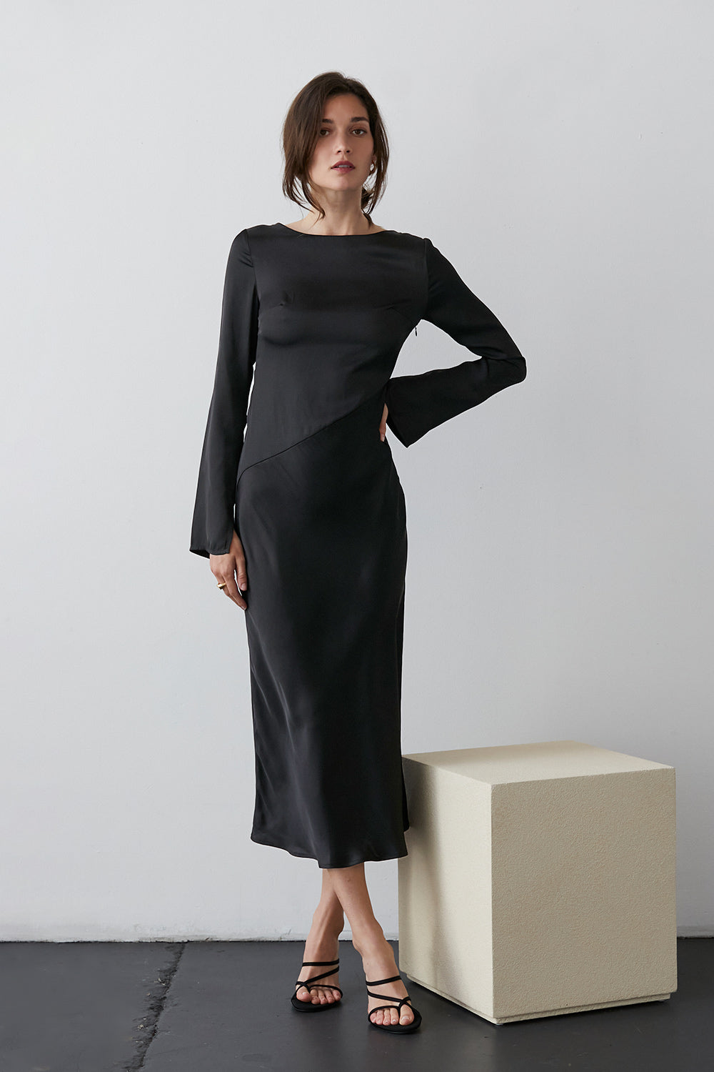 Hazel Satin Maxi Dress