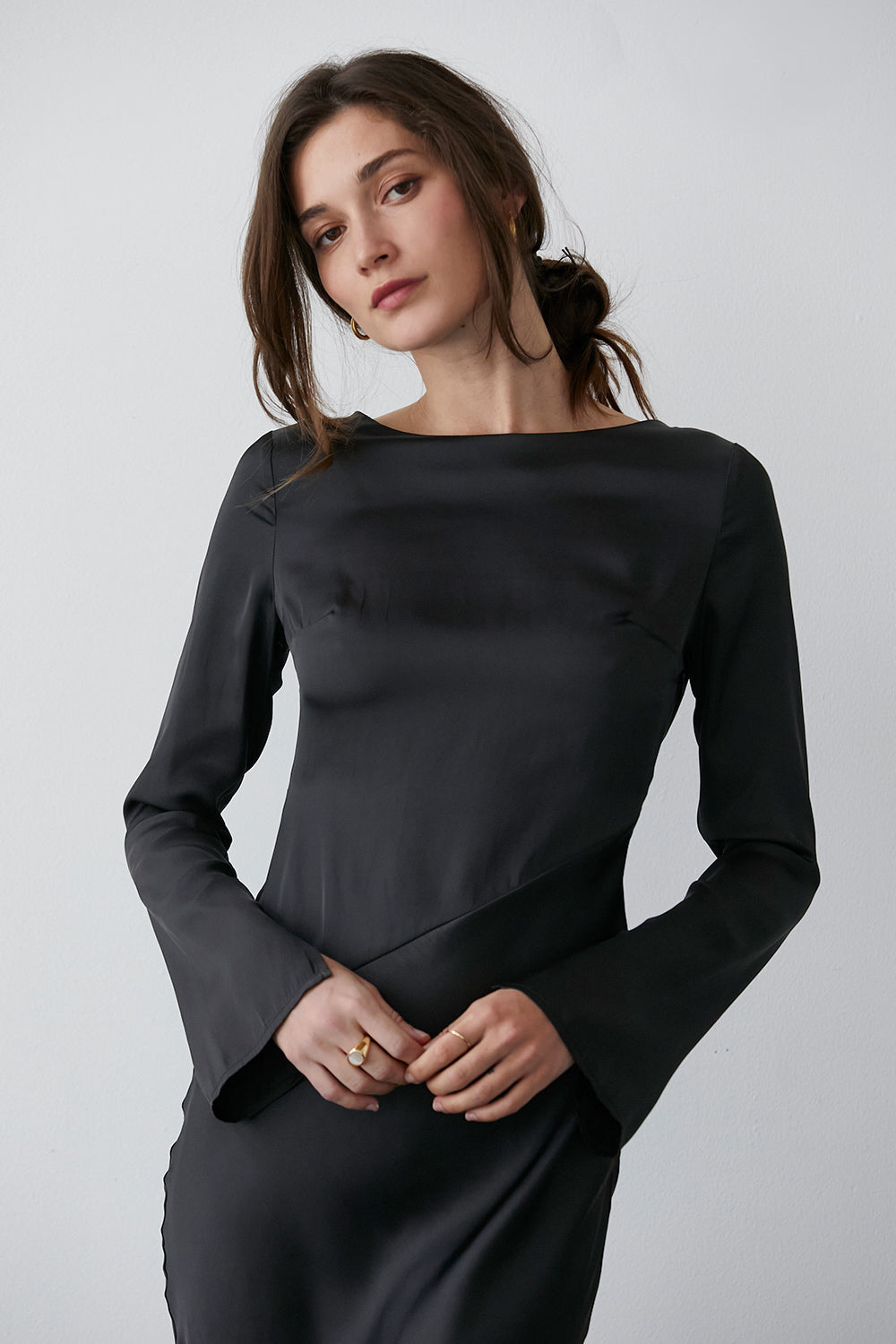 Hazel Satin Maxi Dress