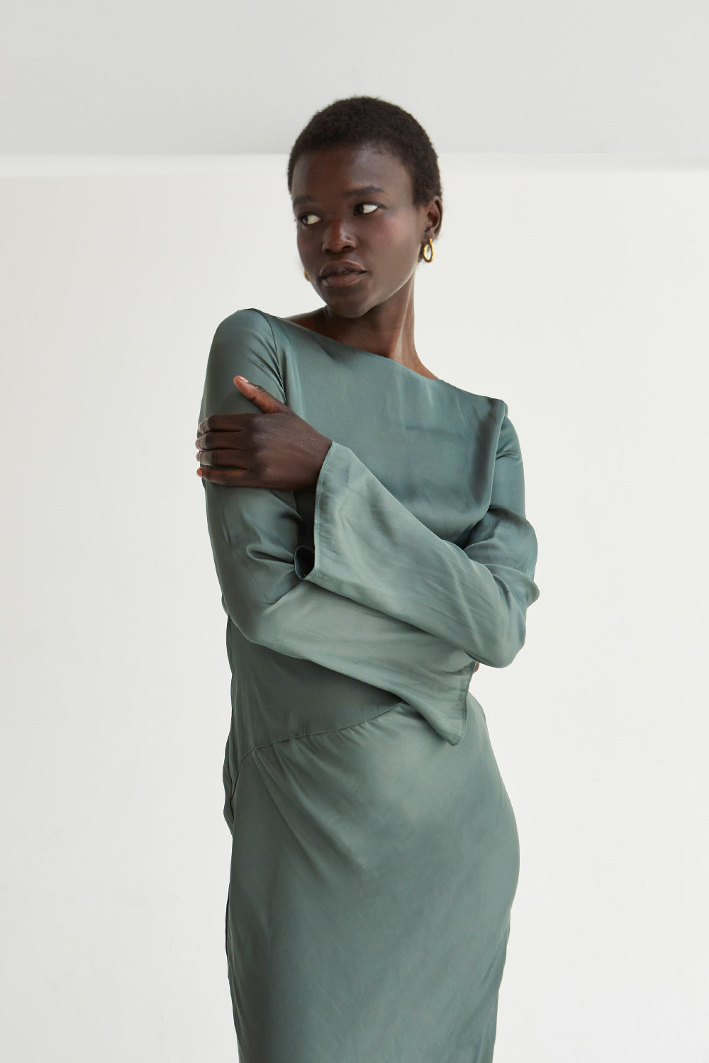 Hazel Satin Maxi Dress