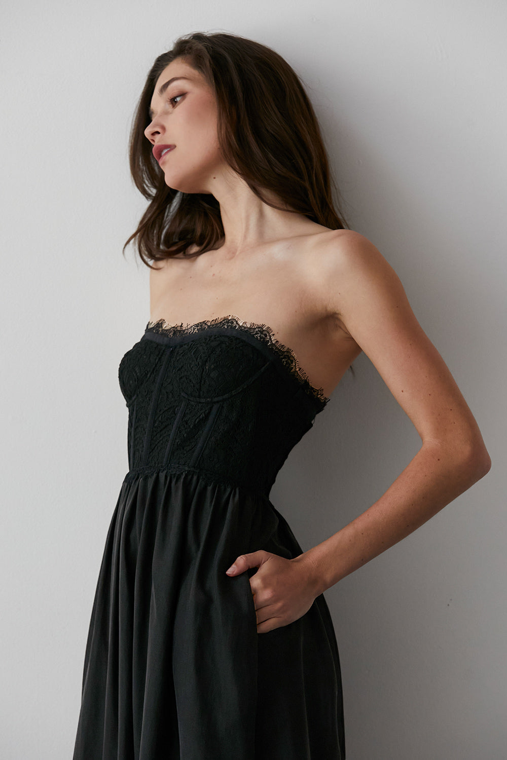 Lace Corset Midi Dress