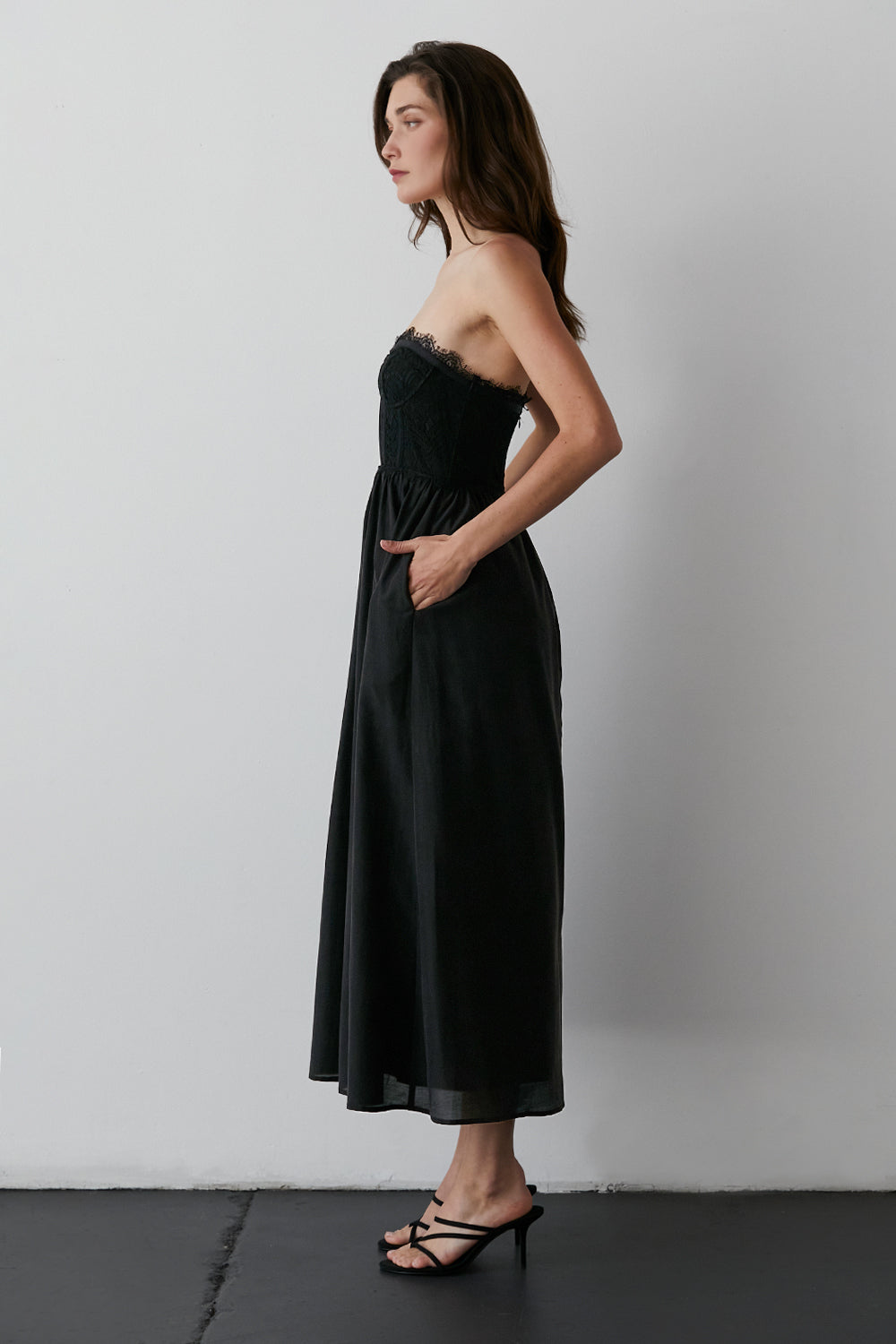 Lace Corset Midi Dress