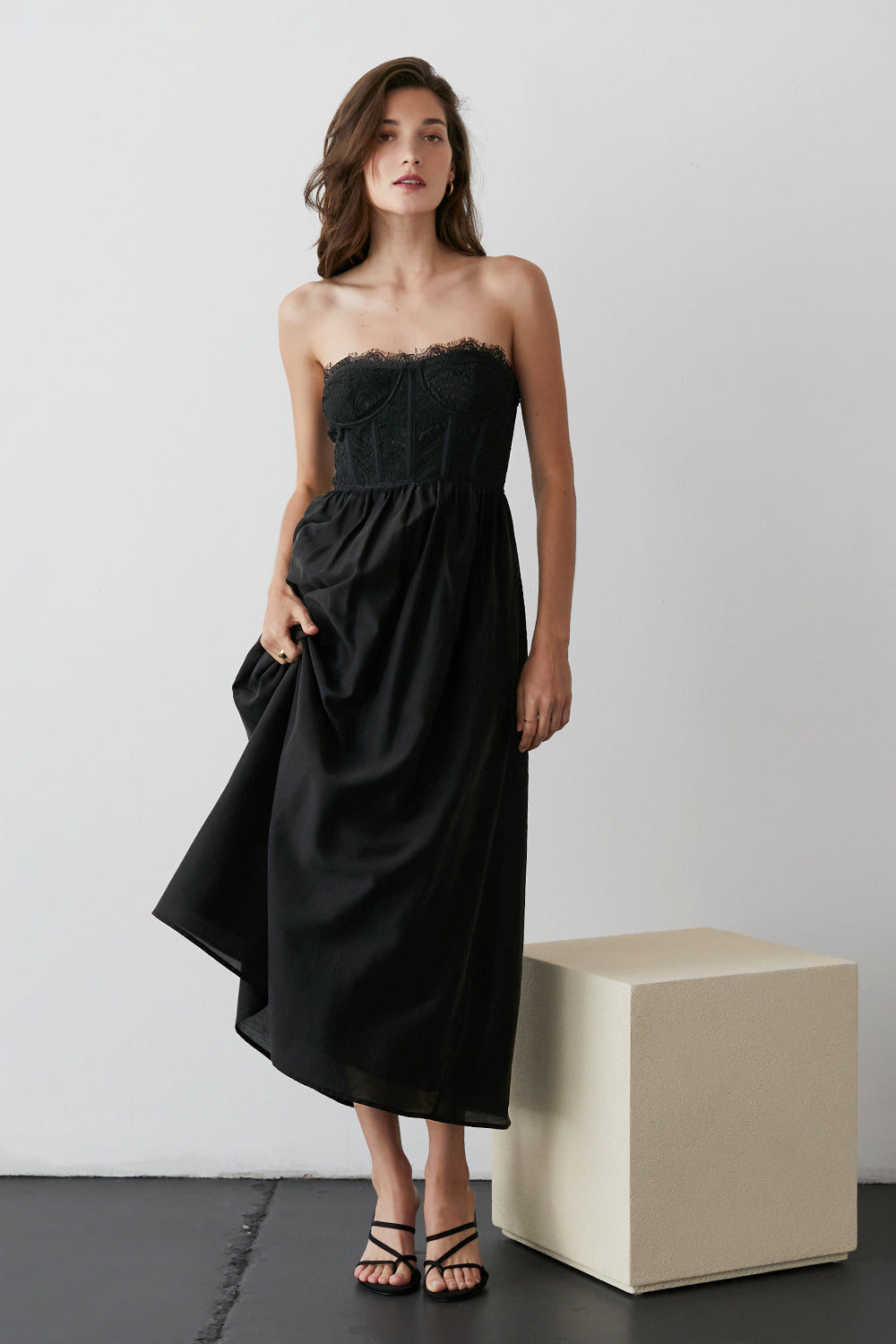 Lace Corset Midi Dress