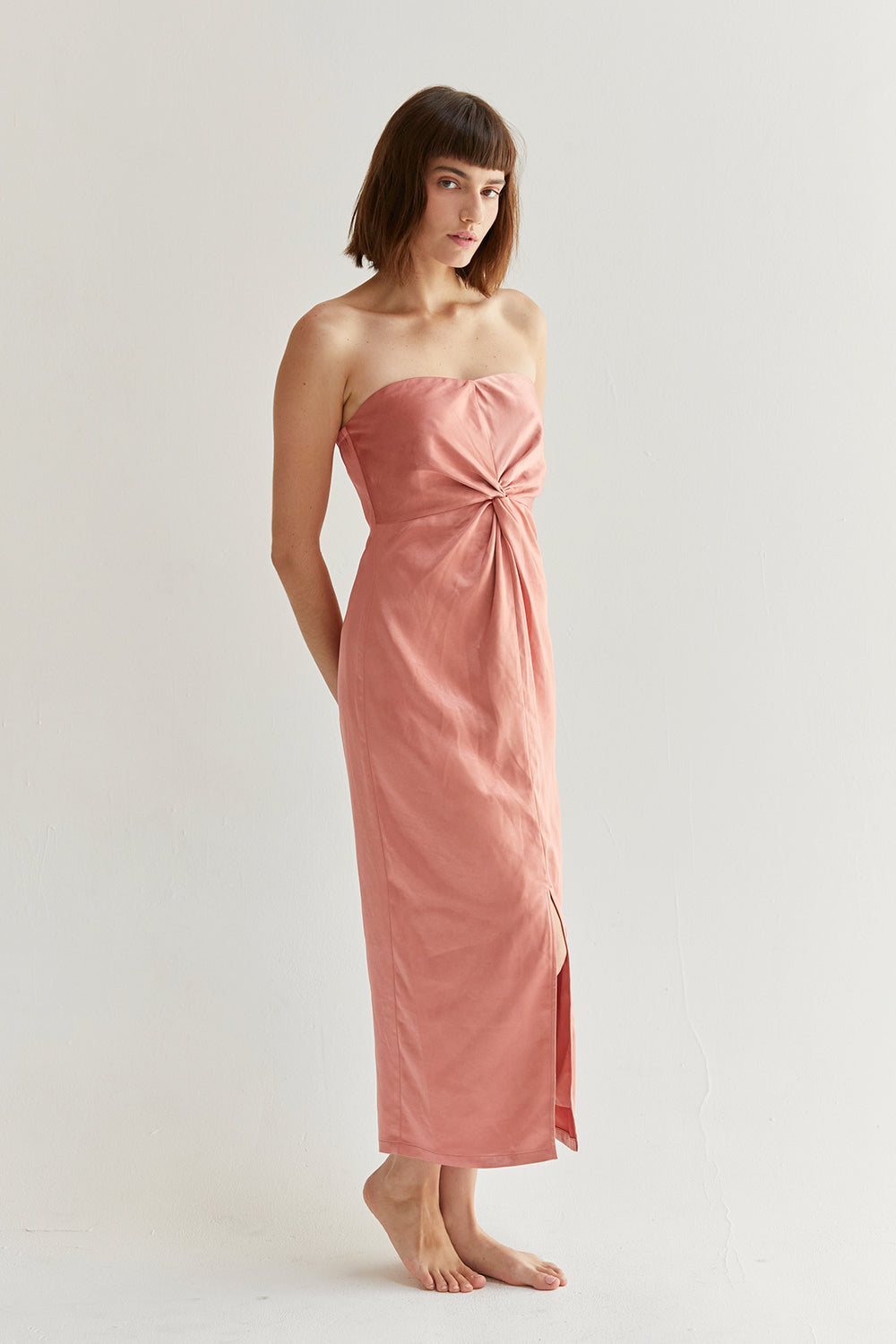 Lina Satin Midi Dress