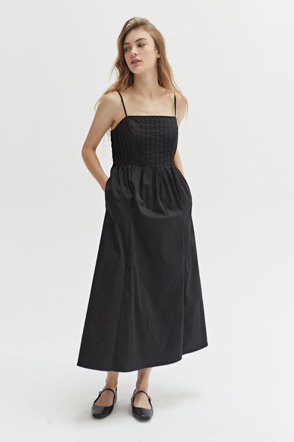 Rhea Pleated Midi Dress