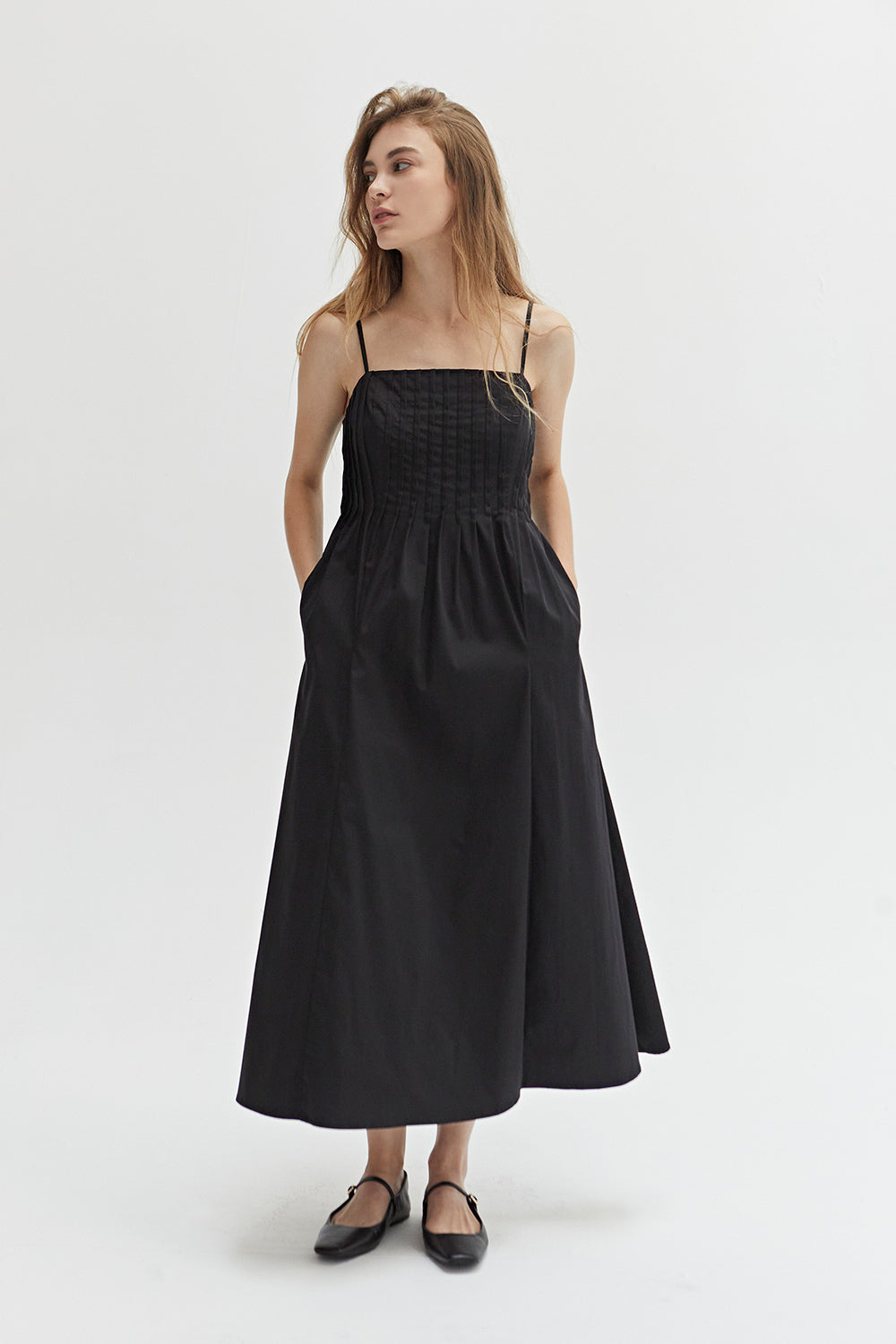 Rhea Pleated Midi Dress