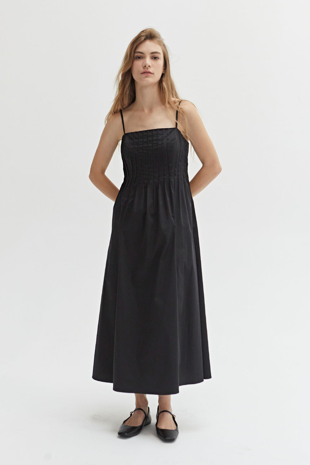 Rhea Pleated Midi Dress