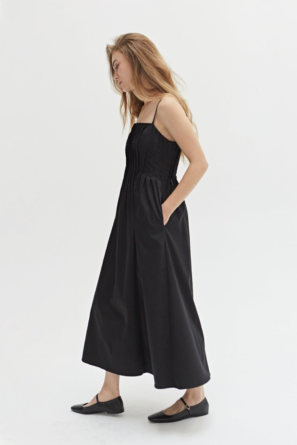 Rhea Pleated Midi Dress