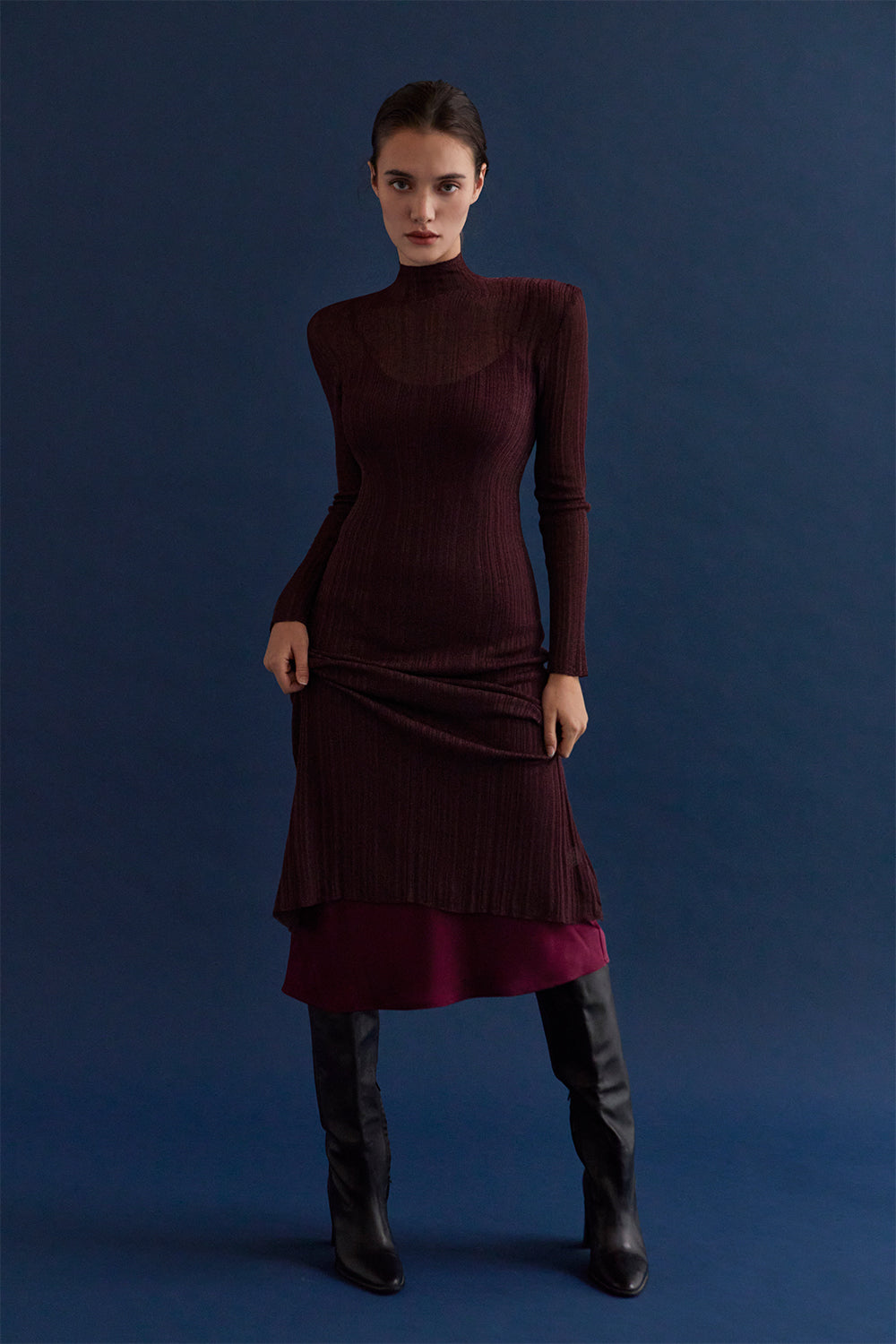 Rexie Sheer Lurex Maxi Dress