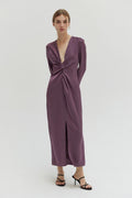 Monique Textured Satin Midi Dress
