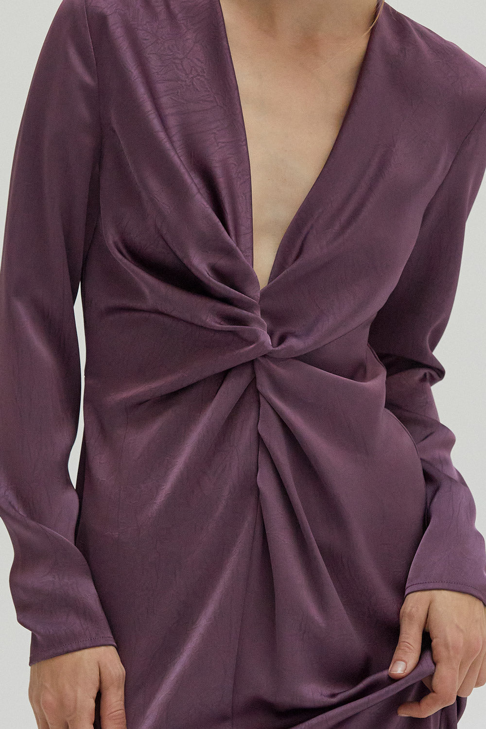 Monique Textured Satin Midi Dress