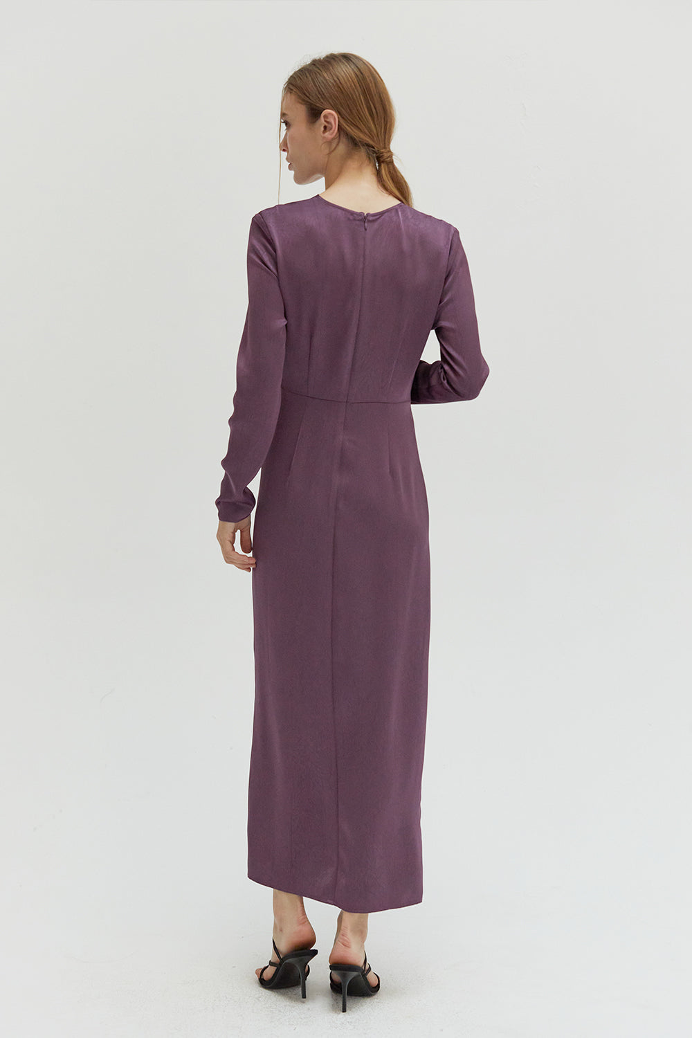 Monique Textured Satin Midi Dress