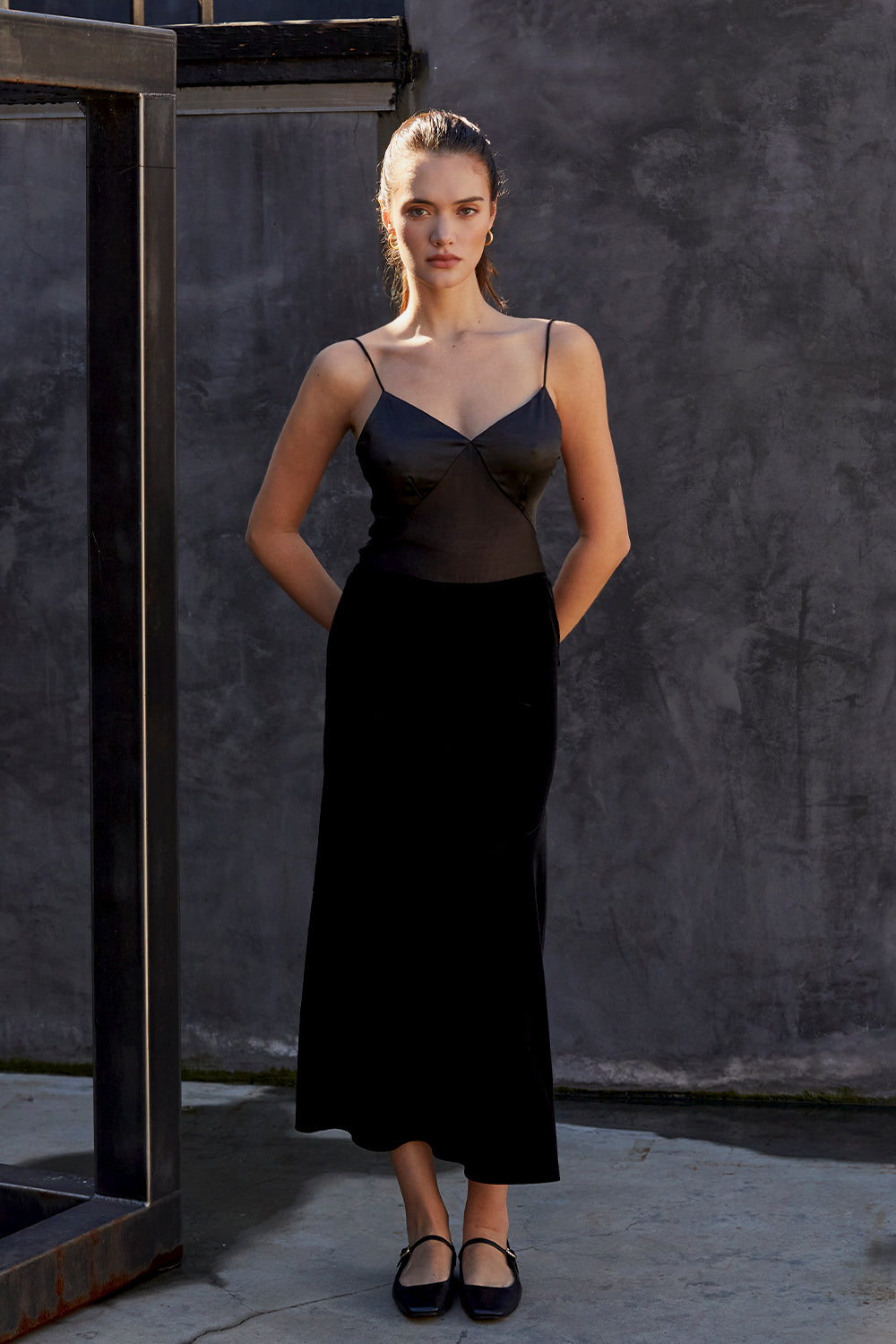Nova Mixed Media Midi Dress