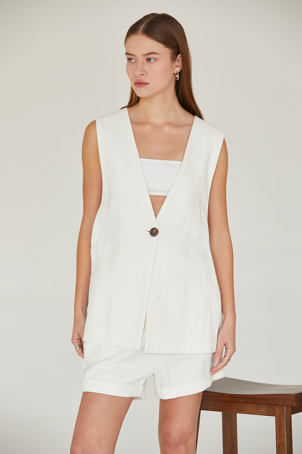 McKenna Linen Blazer Vest