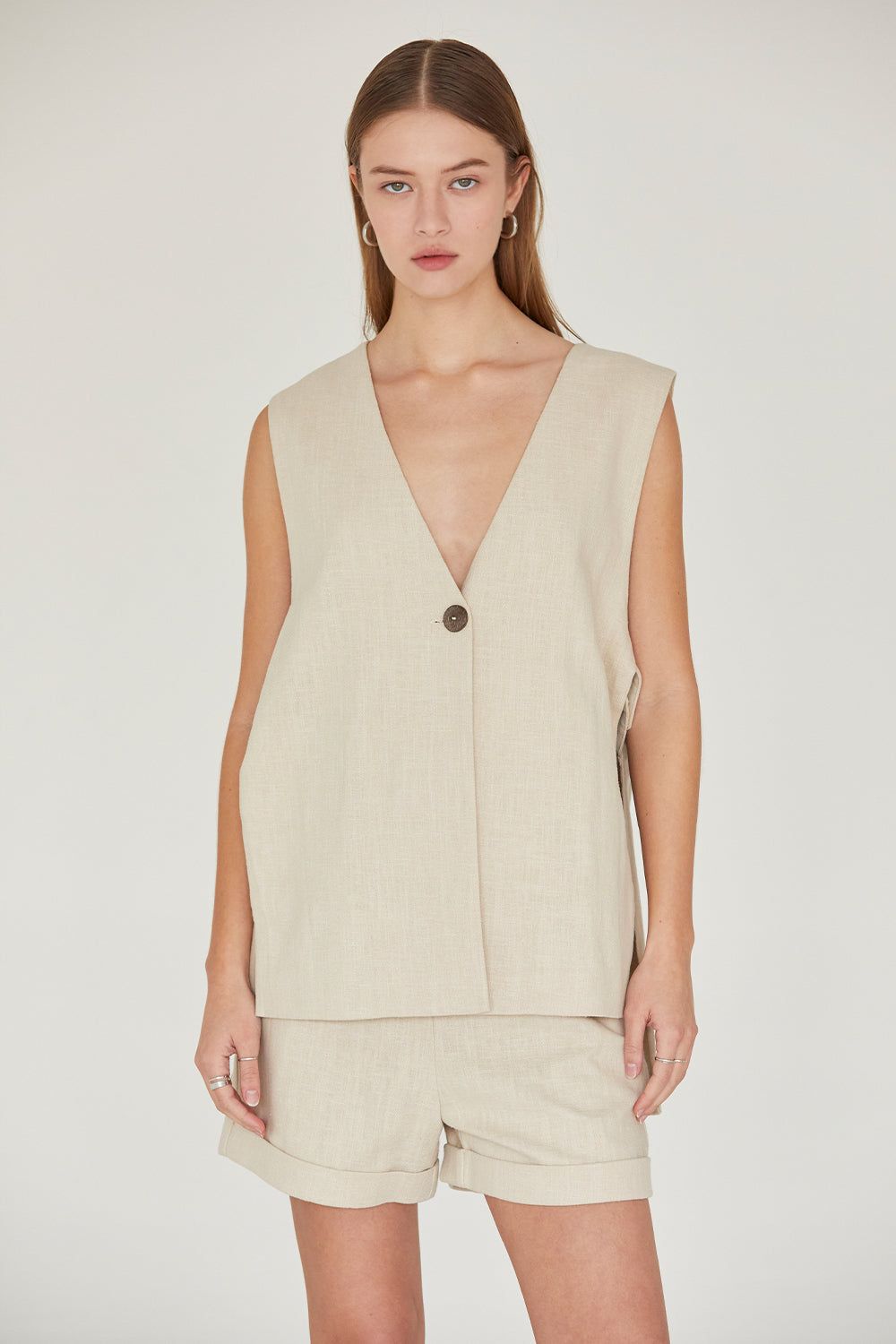 McKenna Linen Blazer Vest