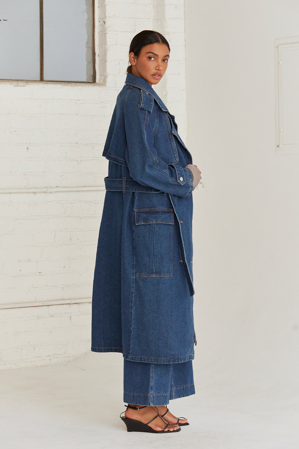 Jaylene Denim Trench Coat