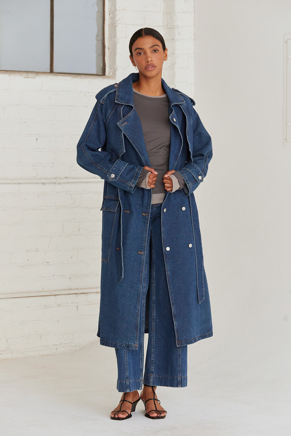 Jaylene Denim Trench Coat