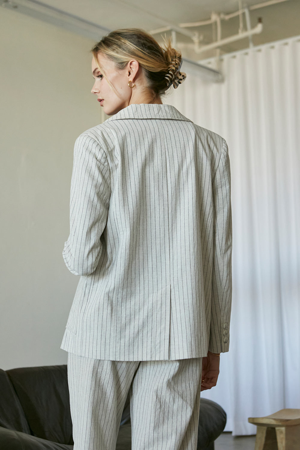 Riley Cotton Stripe Blazer