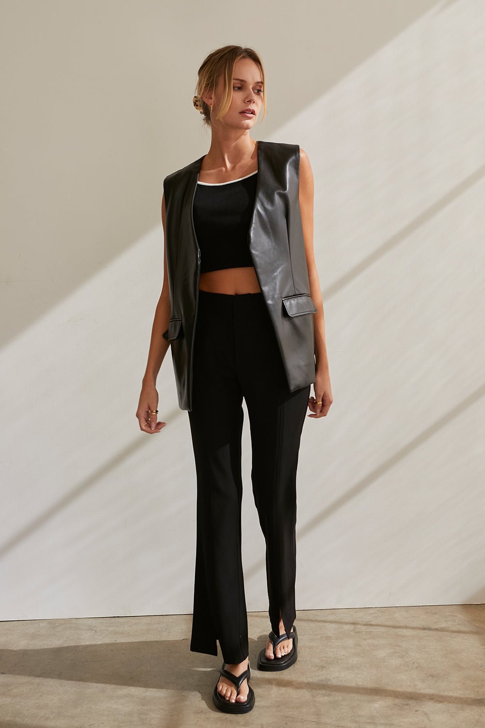Brooklyn Vegan Leather Vest Jacket