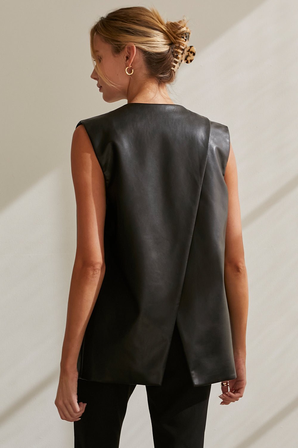 Brooklyn Vegan Leather Vest Jacket
