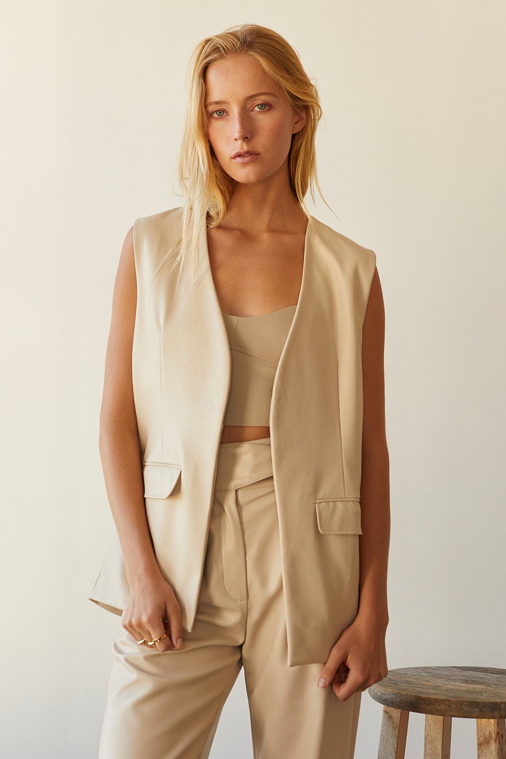 Brooklyn Vegan Leather Vest Jacket