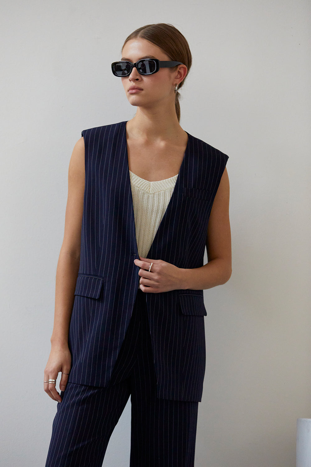 Valencia Pinstripe Blazer Vest