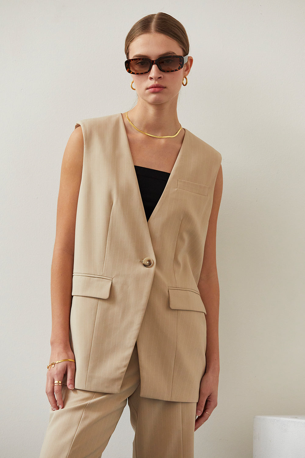 Valencia Pinstripe Blazer Vest