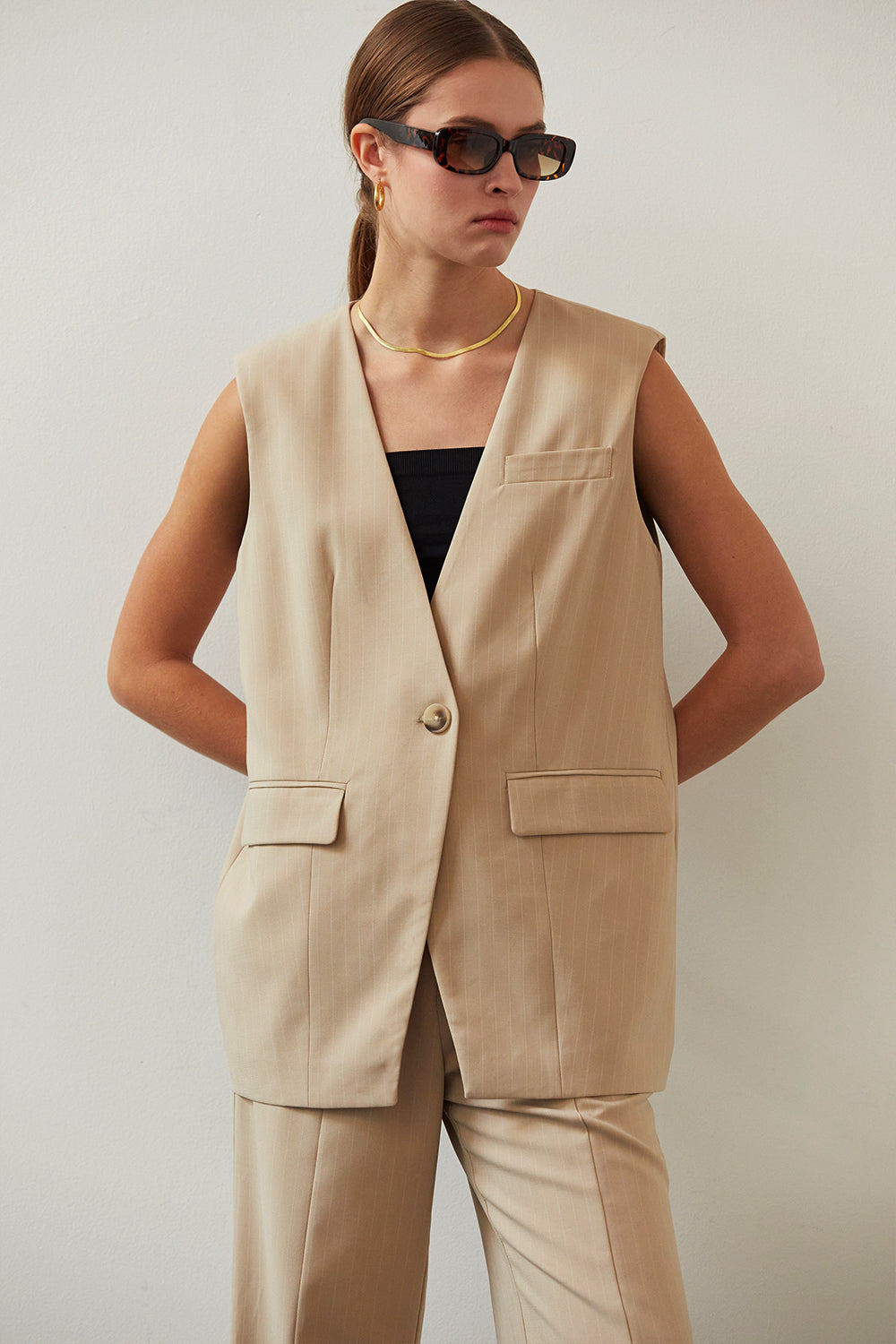 Valencia Pinstripe Blazer Vest