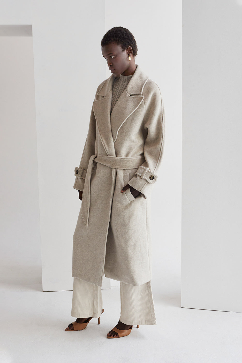 Dakota Wool Blend Wrap Coat