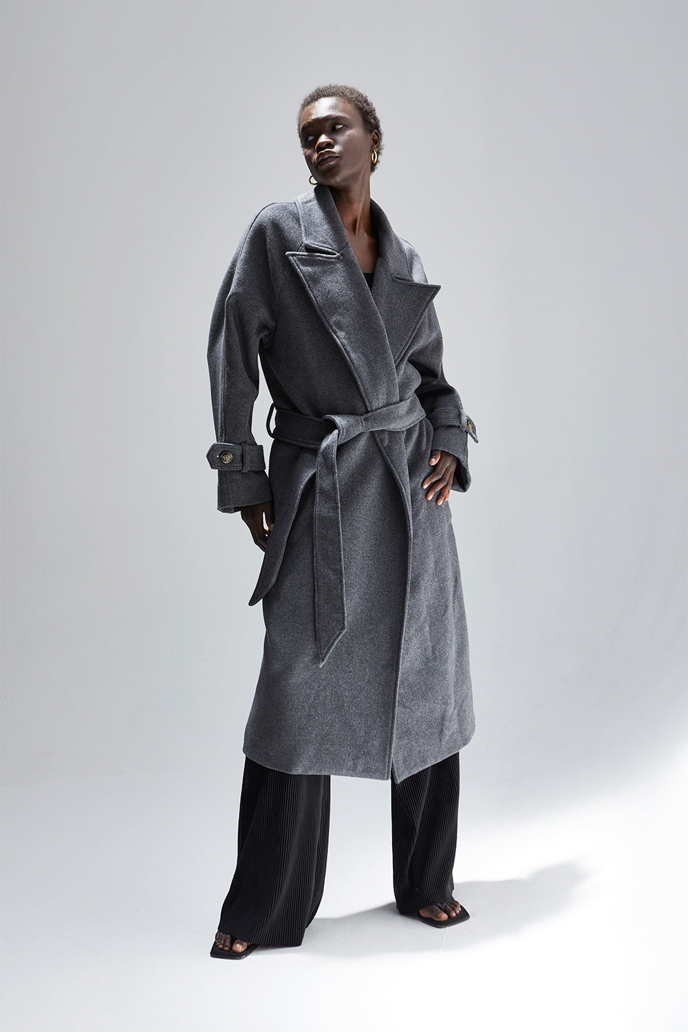 Dakota Wool Blend Wrap Coat