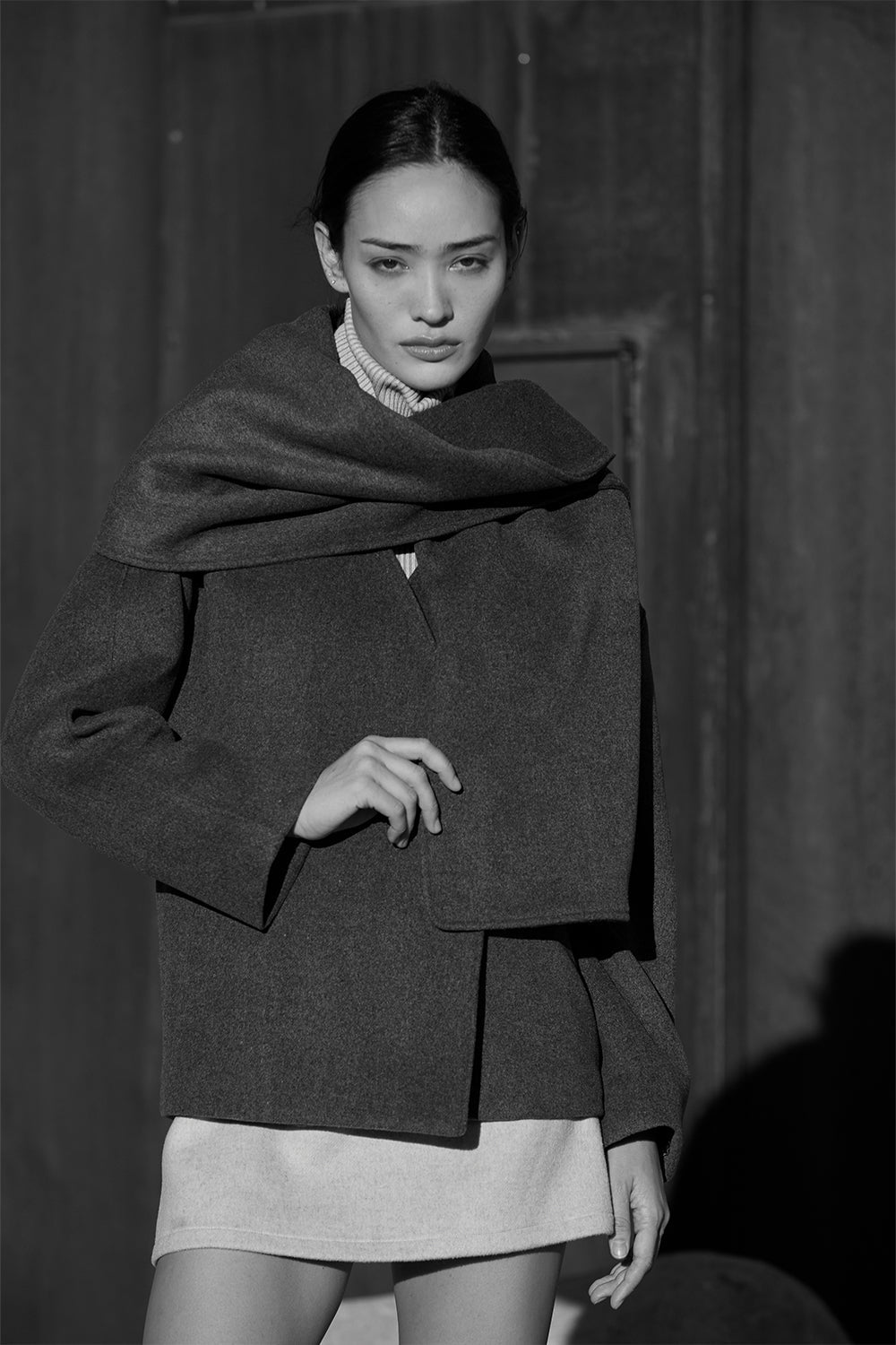 Jae Wool Blend Jacket with Scarf Set