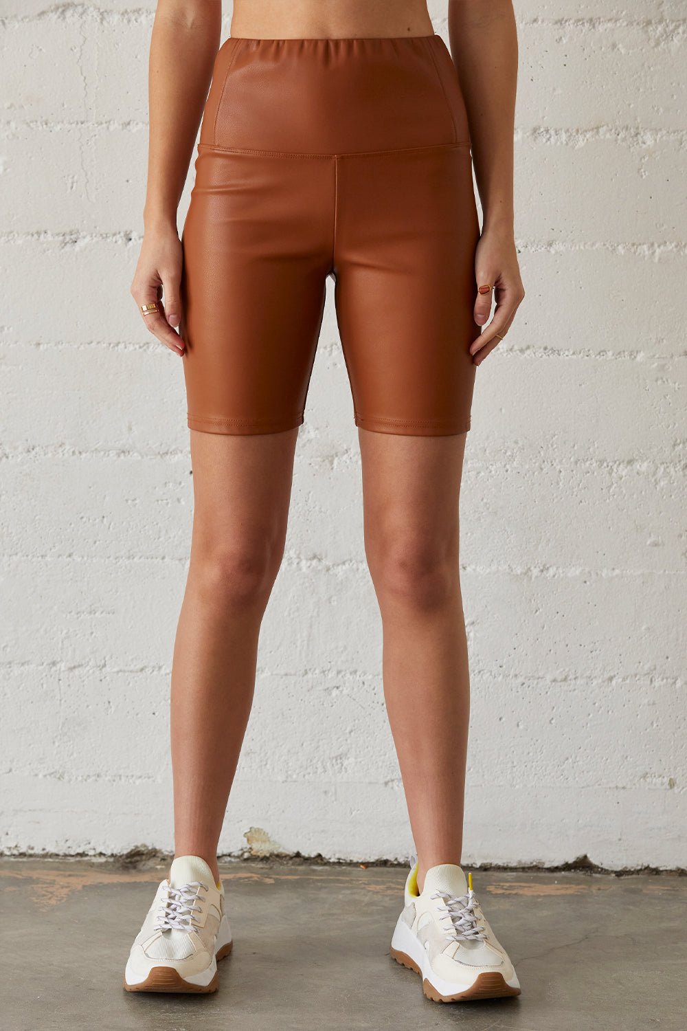 Clyde Vegan Leather Biker Shorts