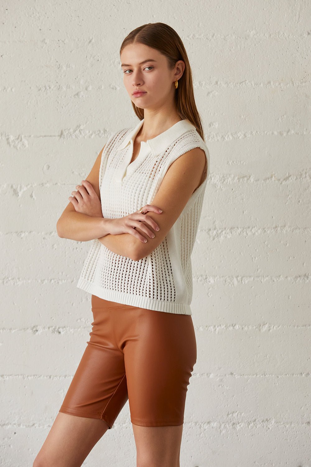Clyde Vegan Leather Biker Shorts