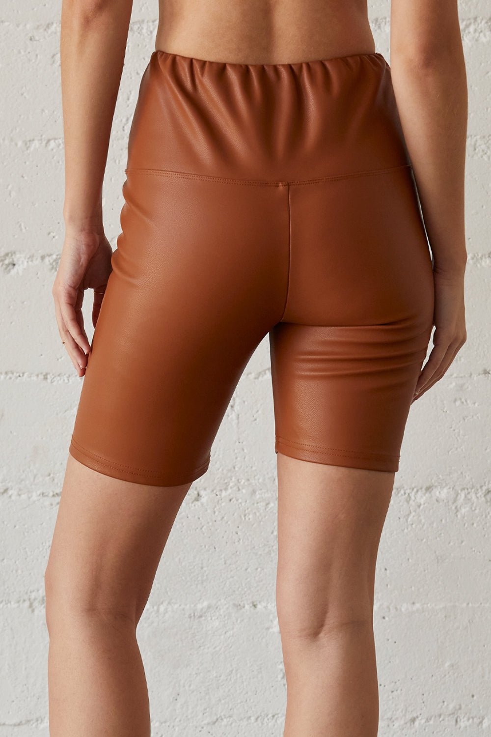 Clyde Vegan Leather Biker Shorts