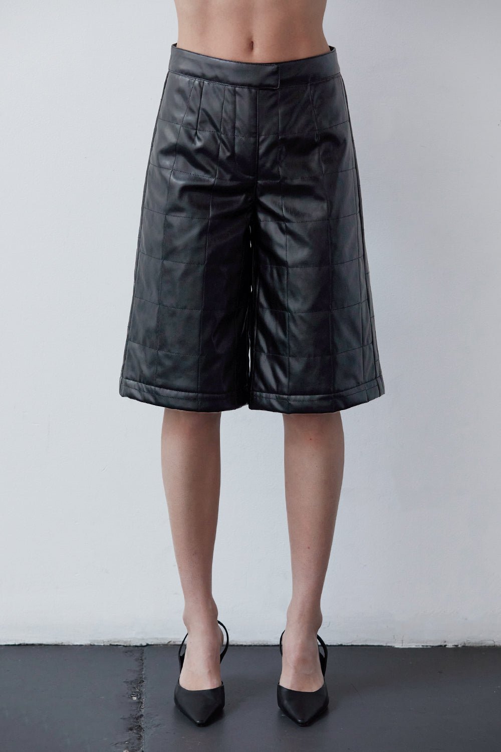 Amanda Vegan Leather Bermuda Shorts