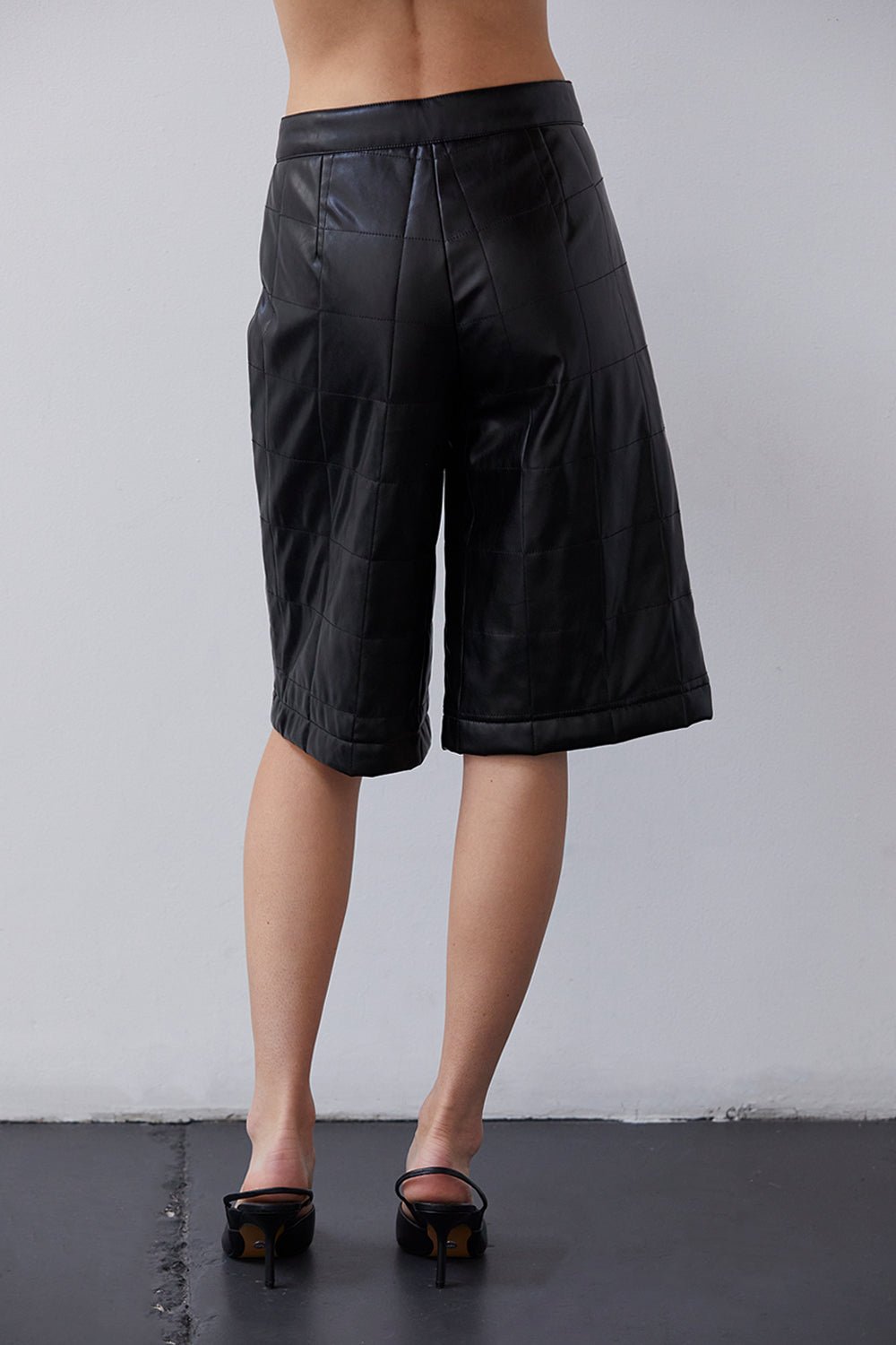 Amanda Vegan Leather Bermuda Shorts