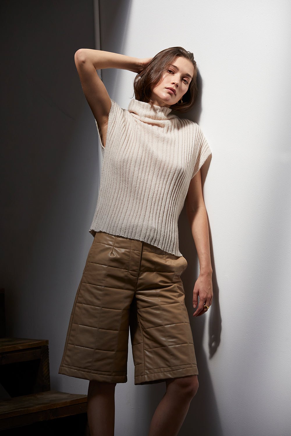 Amanda Vegan Leather Bermuda Shorts