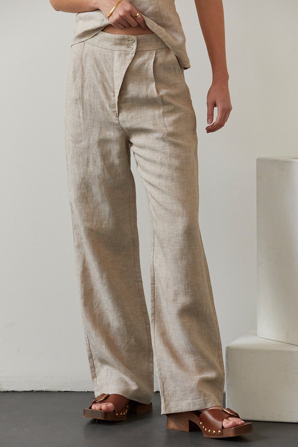 Dani Linen Wide Leg Pants