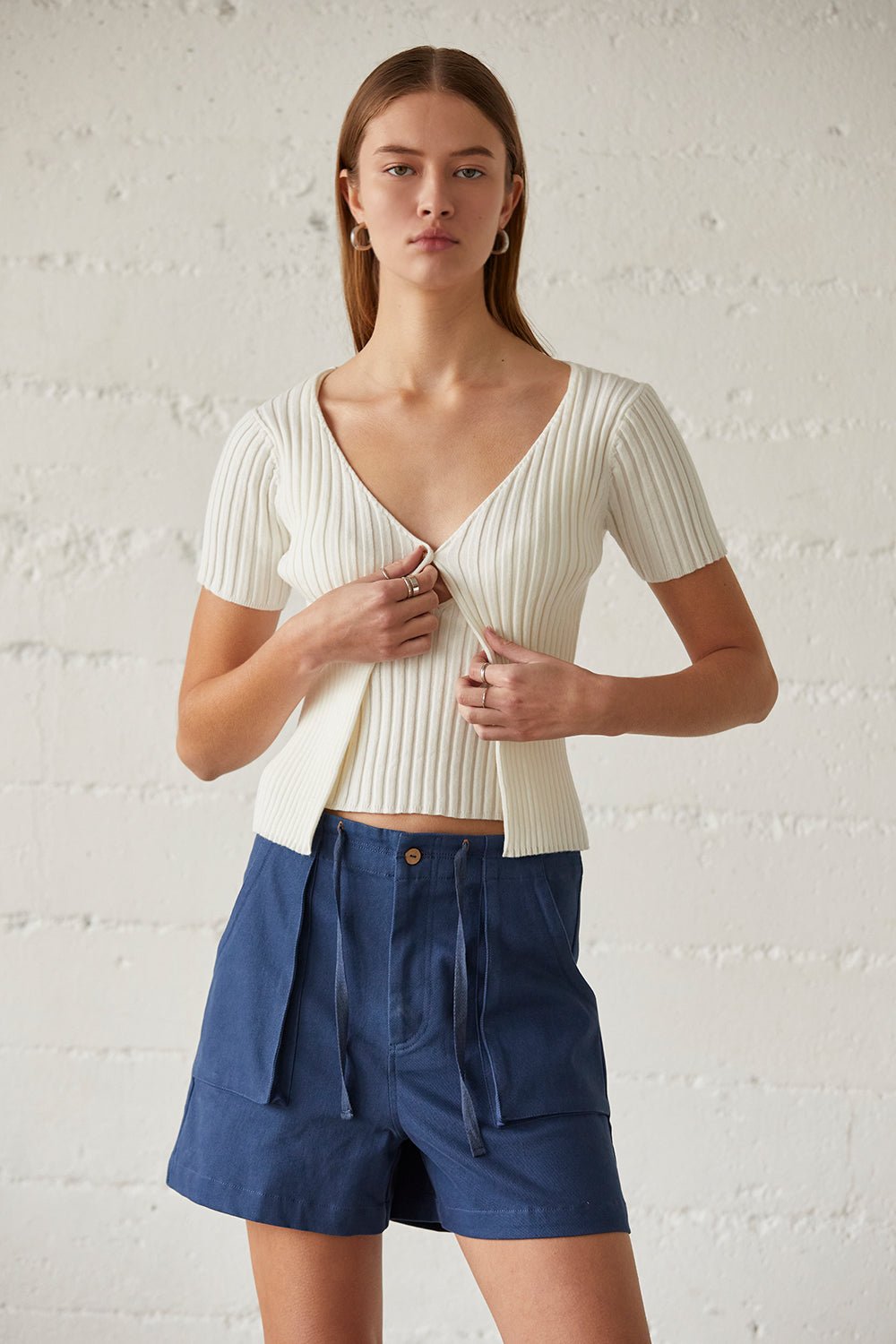 Utility Denim Shorts