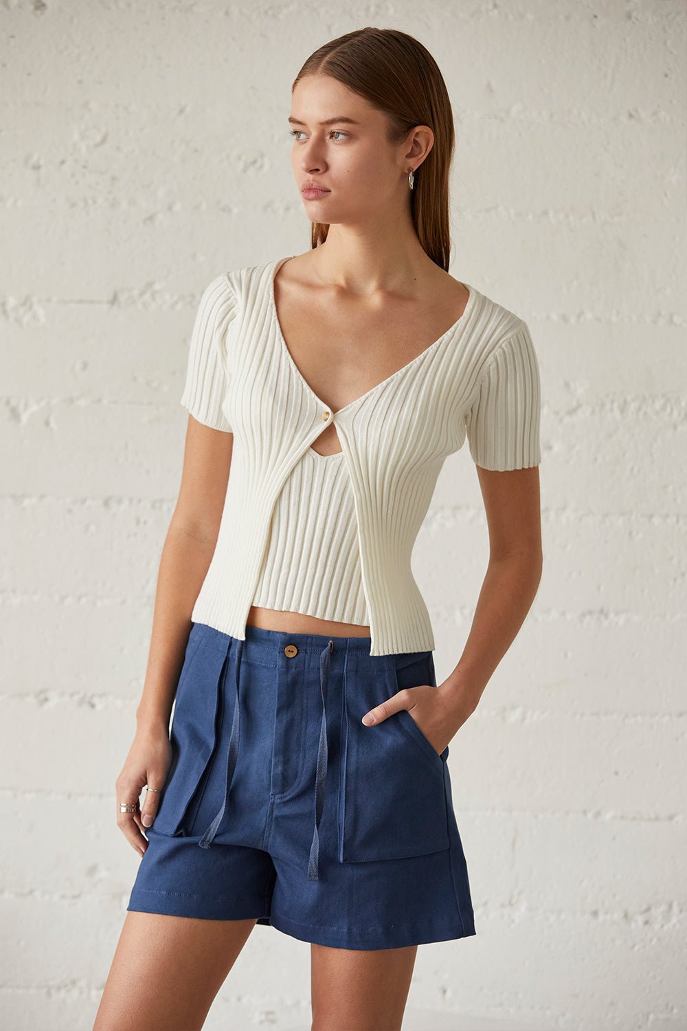 Utility Denim Shorts