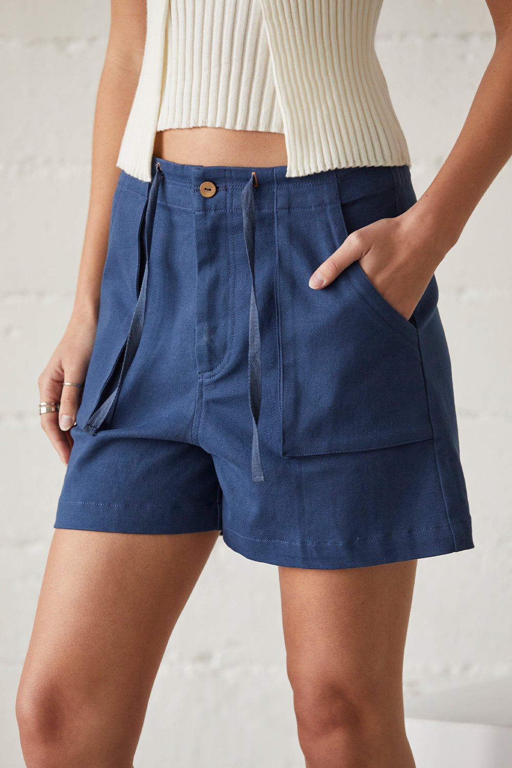 Utility Denim Shorts