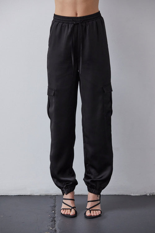 Brooklyn Satin Cargo Joggers