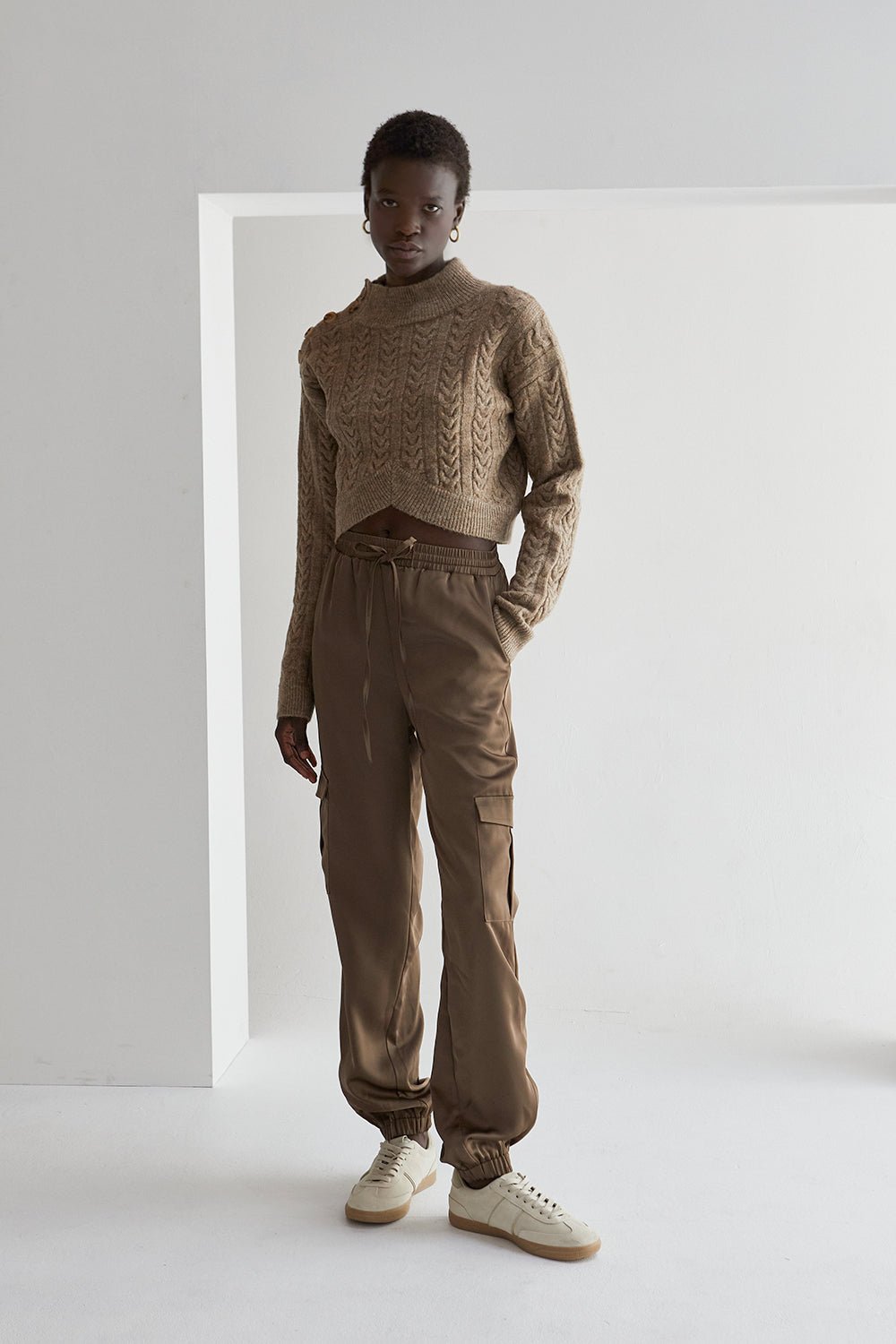 Brooklyn Satin Cargo Joggers