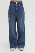 Corset Detailed Denim Pants