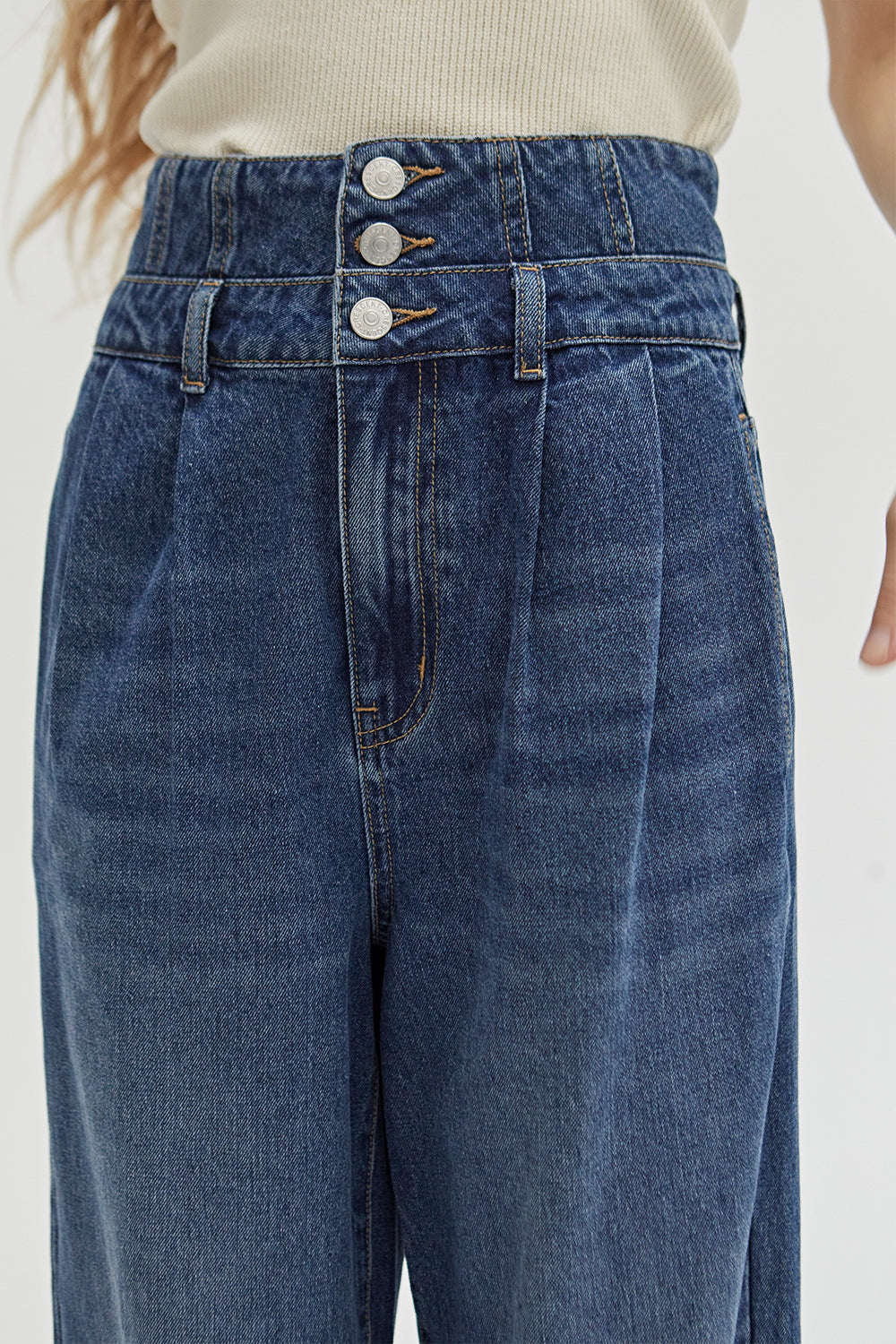 Corset Detailed Denim Pants